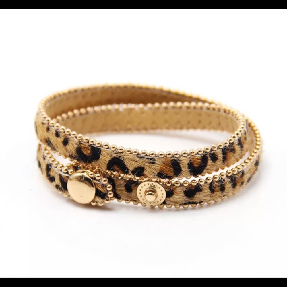 🌴Adjustable Faux Leopard Fur Wrap Bracelet